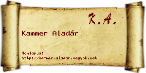 Kammer Aladár névjegykártya